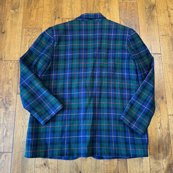 Lucia VTG Wmns 3 pc Suit Plaid Blue Green Wool Blend 90s Workwear USA Sz 16/18 - Picture 6 of 16